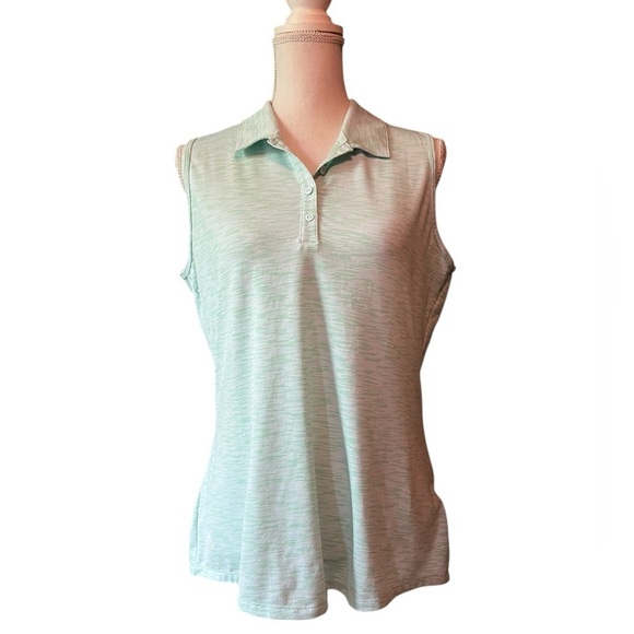 adidas Tops - Adidas Women’s Mint Green Athletic Polo Tank Top Size Large